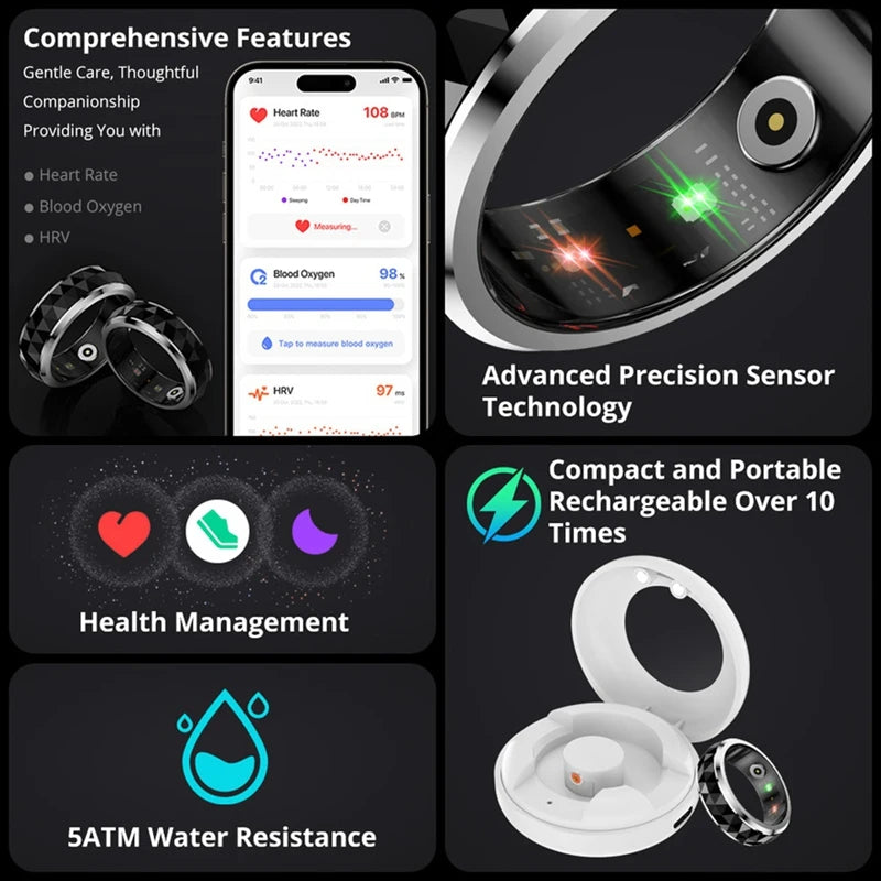 R11 Smart Ring - Alívio do Estresse, Saúde e Bem-Estar ao Seu Alcance!