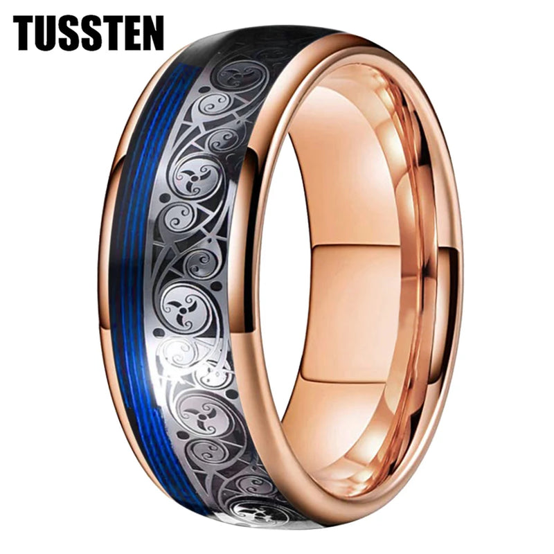 TUSSTEN 8MM: Anel de Tungstênio com Design Único 