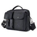 Bolsa Transversal Masculina de Couro Genuíno LAOSHIZI: Estilo Retrô e Elegância para o Seu Dia a Dia