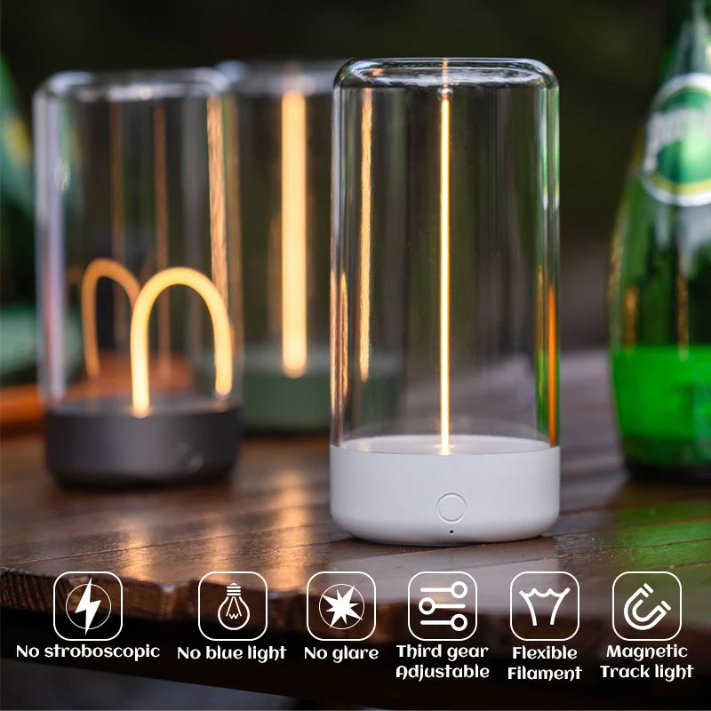 Luminária de Mesa LED Magnética Recarga USB: Iluminação Minimalista e Versátil