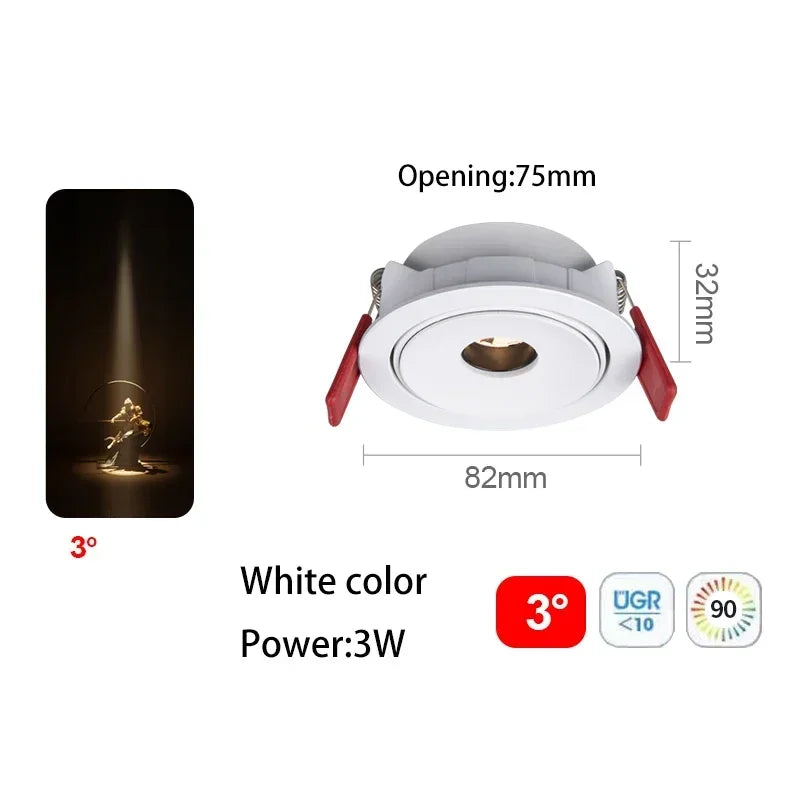 Spotlight LED de Feixe Pequeno SUNS 2 : Iluminação Precisa e Elegante