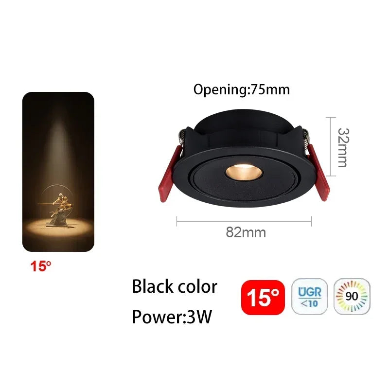 Spotlight LED de Feixe Pequeno SUNS 2 : Iluminação Precisa e Elegante