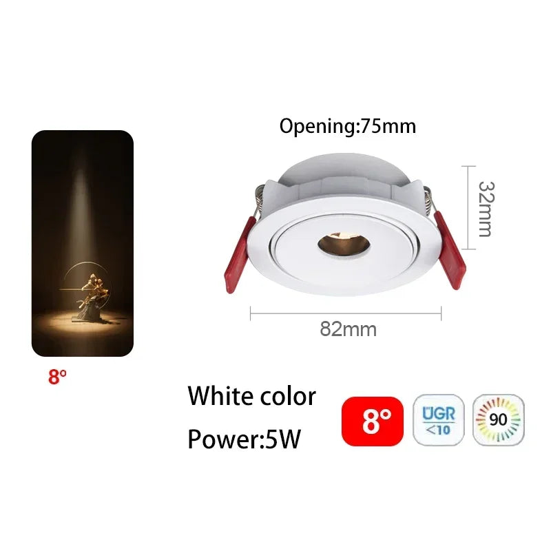 Spotlight LED de Feixe Pequeno SUNS 2 : Iluminação Precisa e Elegante