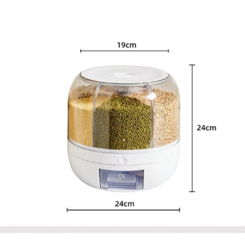 Dispensador de Cereais 360 Graus de Rotação  -  6 em 1
