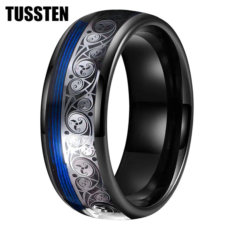 TUSSTEN 8MM: Anel de Tungstênio com Design Único 